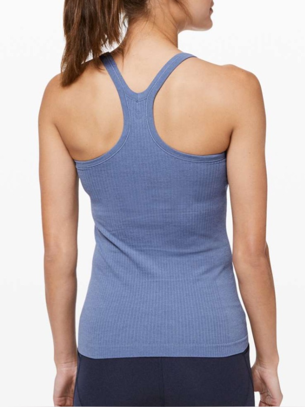 LULULEMON Ebb To Street Tank II Blue Racerback Athletic Running Built-in Bra 4